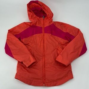 Columbia Girl’s Orange/Pink Rain Jacket Light Coat